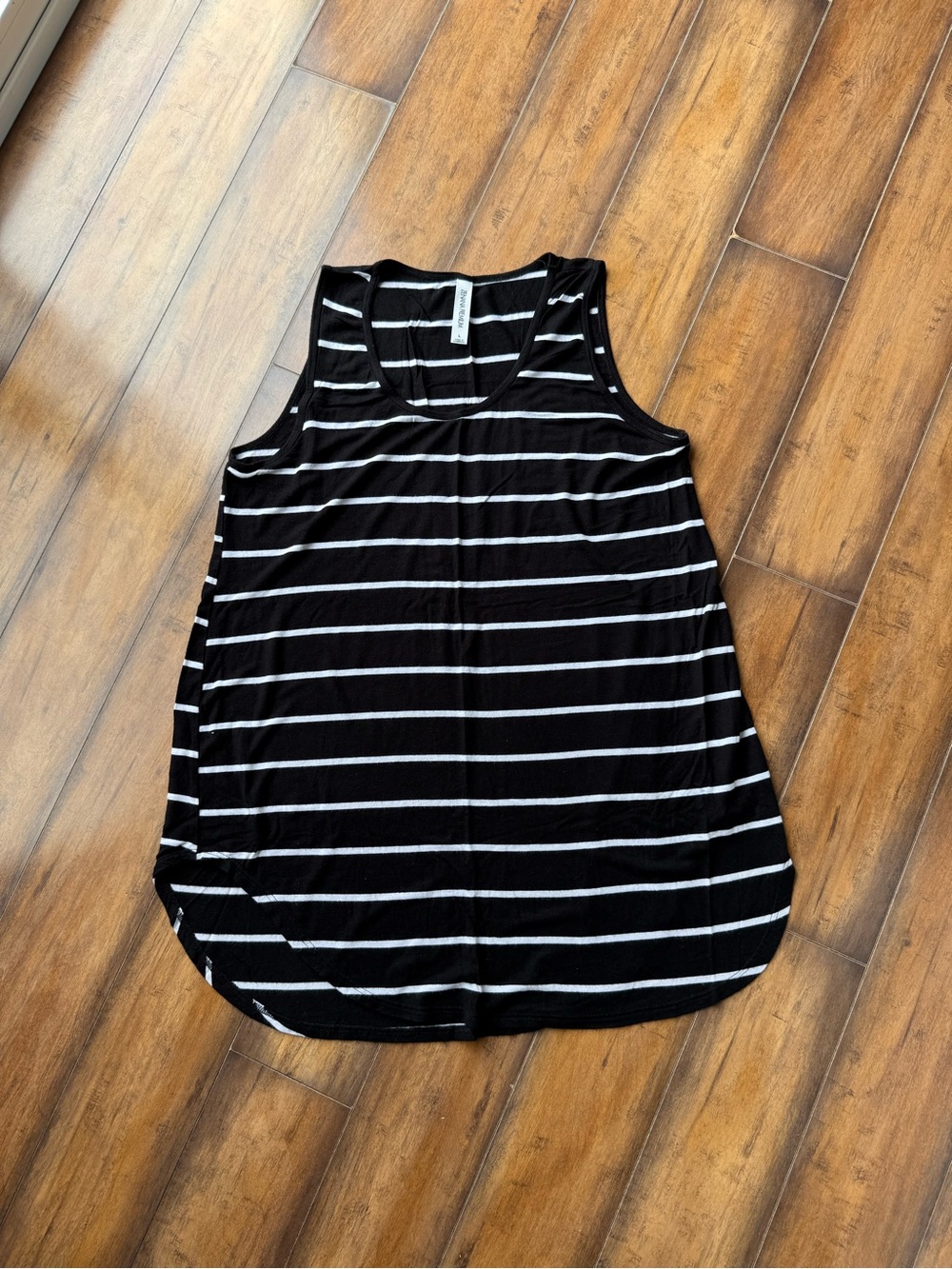 Zenana Outfitters Black & White Striped Scoop Neck Tank